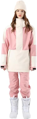 Miniatura 52 de RIUIYELE Traje de esquí para mujer, chaqueta y pantalones de snowboard para deportes al aire libre, traje de nieve con aislamiento impermeable