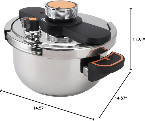 Miniatura 10 de JTLB Olla a presión profesional de acero inoxidable con calefacción uniforme eficiente y de gran capacidad, olla para conservas de cocina casera (5L)