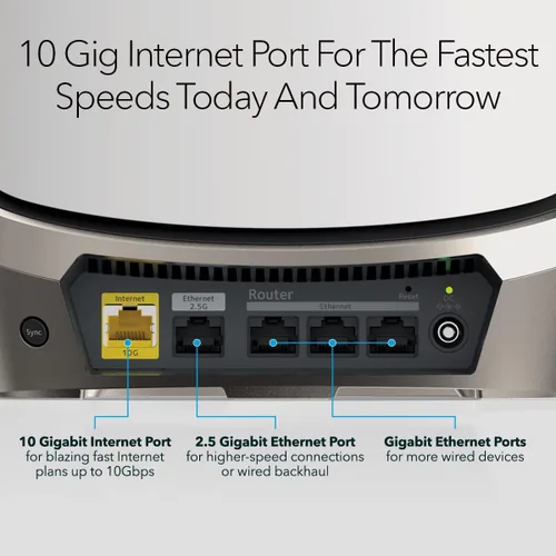 Miniatura 4 de NETGEAR Router WiFi 6E de cuatro bandas Orbi (RBRE960), características de seguridad, velocidad de hasta 10 Gbps, cubre hasta 3,000 pies cuadrados