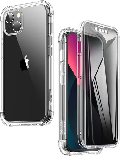 Miniatura 8 de SURITCH Funda compatible con iPhone 13 de 6.1 pulgadas 360 grados transparente a prueba de golpes de silicona a prueba de golpes [ultra híbrida]