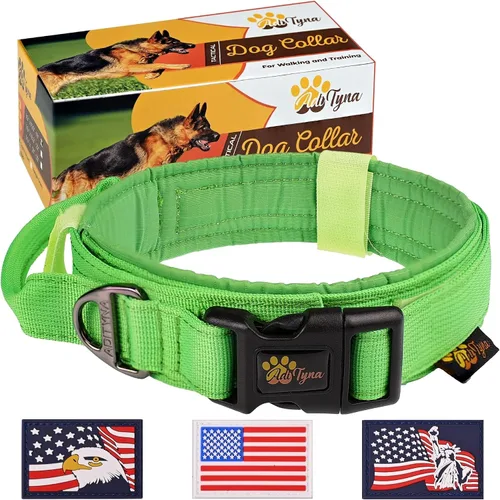 Miniatura 11 de ADITYNA Collar táctico para perros grandes, acolchado suave, resistente, servicio, ajustable, militar K9 con asa para entrenamiento y caminar Gris