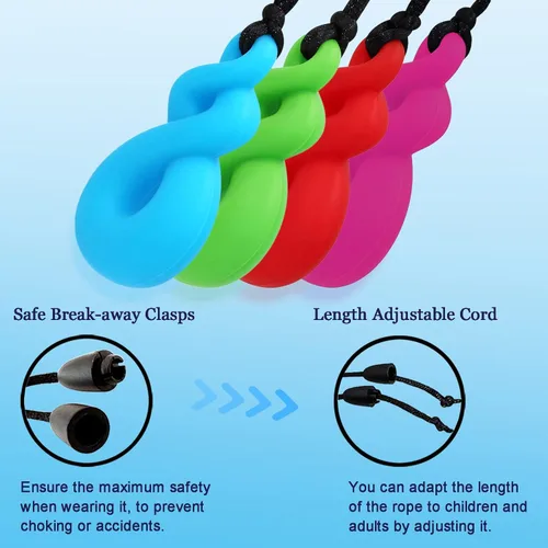 Miniatura 2 de Collares masticables para niños con autismo, TDAH, SPD o necesidades especiales, collar masticable de silicona sensorial para niños, niñas, adultos