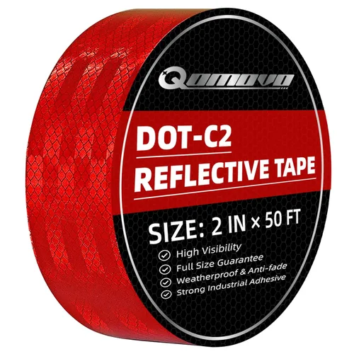 Miniatura 14 de Cinta reflectante de alta visibilidad roja DOT-C2 de 2 pulgadas x 75 pies, cinta de advertencia de seguridad, cinta de visibilidad, cinta adhesiva