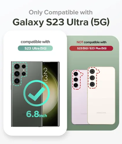 Miniatura 2 de KIOMY Funda transparente con purpurina para Samsung Galaxy S23 Ultra 5G con protector de lente de cámara con brillo de diamante, diseño híbrido