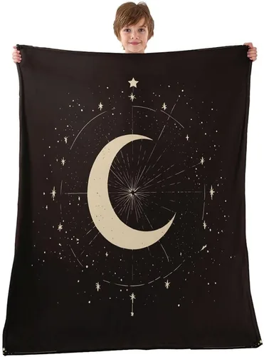 Sun Moon - Manta de franela de forro polar de 40 x 50 pulgadas, para niños, bohemia, exótica, para todas las estaciones, para sofá, sofá, manta