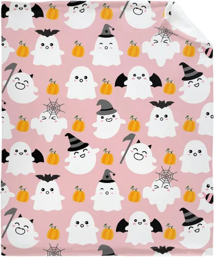 Miniatura 10 de Manta de fantasma de 40 x 30 pulgadas para cachorros, lindas mantas de fantasma para niñas y mujeres, mantas de forro polar ligeras para amantes