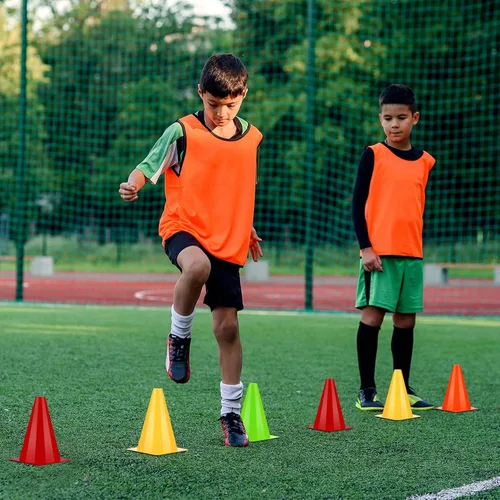 Miniatura 4 de Leelosp Paquete de 48 Conos de Tráfico de Plástico de 7" o 9" Marcadores de Campo de Agilidad Fútbol/Seguridad/Deportes/Conos de Entrenamiento