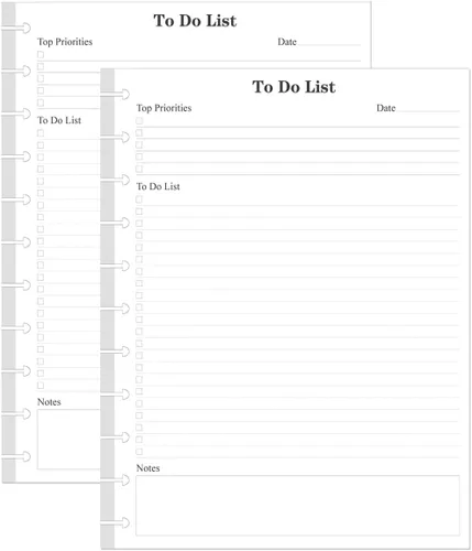 Miniatura 8 de Recambios de lista de tareas TUL Discbound de tamaño carta, inserto de planificador diario de 11 discos, 100 hojas/200 páginas de papel de tareas