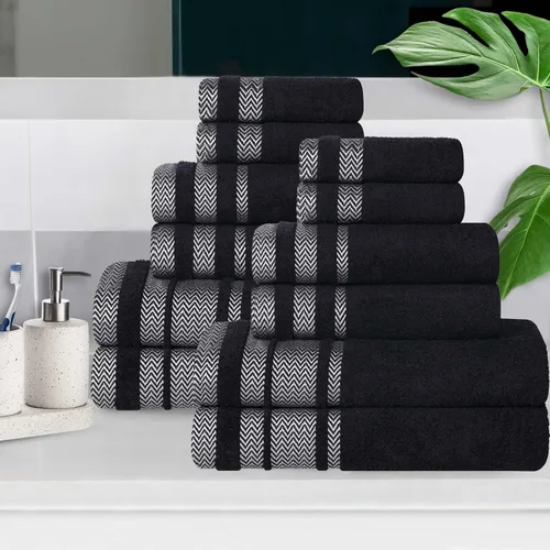 Miniatura 20 de Superior Juego de toallas de algodón de 9 piezas, toallas absorbentes suaves de felpa, artículos esenciales de baño, ducha, lujo, esponjosas