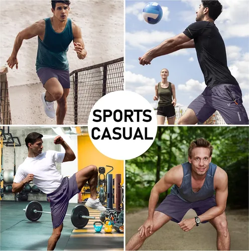 Miniatura 6 de FIONECA Pantalones cortos deportivos para hombre, de secado rápido, ligeros, para correr, con bolsillo, pantalones cortos de gimnasio