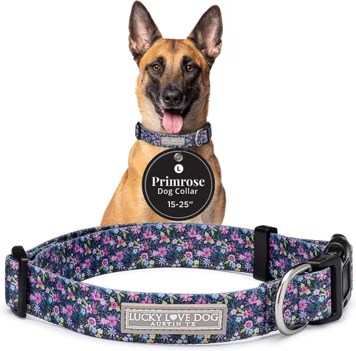 Miniatura 47 de Lucky Love Dog - Collar para perras pequeñas, diseño Blackbird de estampado alegre con flores de primavera y verano, talla XS