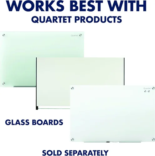 Miniatura 5 de Quartet Imanes fuertes, pizarra blanca de cristal, pizarra de borrado en seco, grande, colores surtidos, paquete de 6 (85392)
