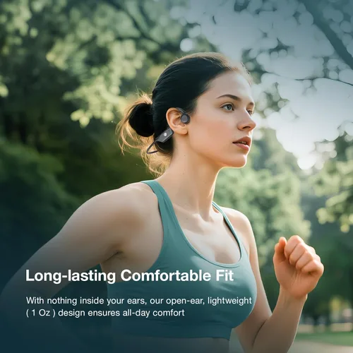 Miniatura 3 de Auriculares de conducción ósea, auriculares de oído abierto, inalámbricos Bluetooth con micrófono, sonido superior, 10 horas de reproducción, ajuste