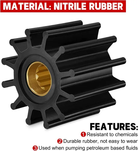 Miniatura 4 de BDFHYK Impulsor de bomba de agua 13554-001 Impulsor de mar crudo para Johnson 09-812B-1, Yanmar 119773-42600-01, Sierra 18-3306, Volvo Penta