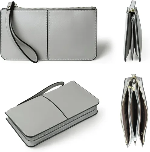 Miniatura 6 de Befen - Bolso clutch de mano de cuero con correa para teléfono celular, organizador de tarjetas
