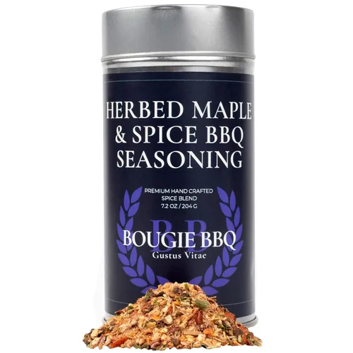 Condimento para barbacoa de arce y especias | Condimento gourmet, mezcla de especias artesanales | Todo natural, sin OMG | Hecho a mano en pequeños