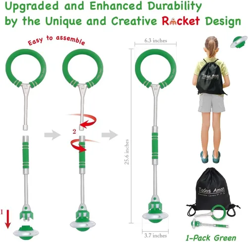 Miniatura 4 de Rocket Flashing LED Ankle Skip Fun Cool Jumping Gift for Ages 5 6 7 8 9 10+ Kids NO Battery Charging Needed Family Exercise Fitness Coordination