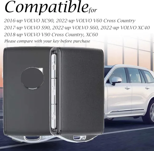 Miniatura 5 de Vitodeco Funda de cuero genuino para llavero inteligente compatible con Volvo XC40, XC60, XC90, S90, S60, V60, V90, EX30, EX40, EX90 2019-2026