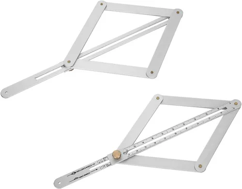 Miniatura 7 de Buscador de ángulo de esquina de acero inoxidable transportador 0-170 ° Herramienta de medición de carpintería multifuncional Goniómetro de 4
