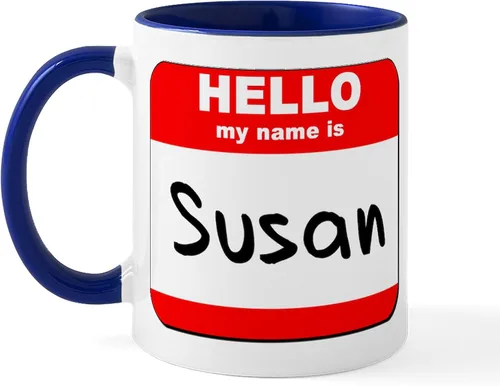 Miniatura 9 de CafePress Taza de café de cerámica con texto en inglés «Hello My Name Is Mary», de 11 oz (11.0 fl oz)