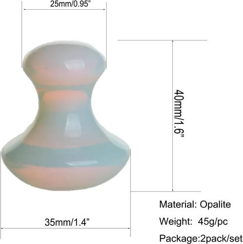 Miniatura 6 de 2 unids Gua Sha herramienta de masaje en forma de hongo ópalo opalita jade ojo masaje facial herramienta lifting facial eliminar arrugas masajeador