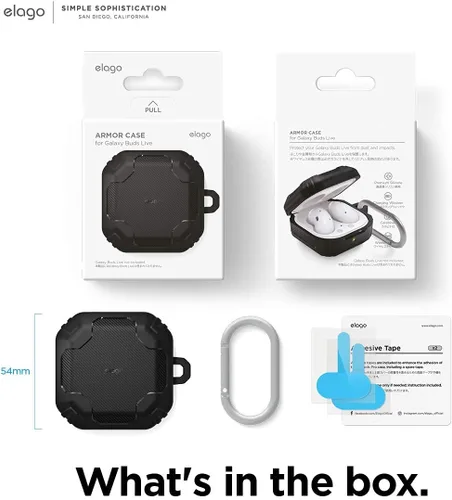 Miniatura 9 de elago Funda Armor para Samsung Galaxy Buds (FE, 2, 2 Pro, Pro, Live) (negro)