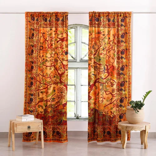 Miniatura 11 de Popular Handicrafts Paneles de Cortina Mandala Tie Dye del Hermoso Árbol de la Vida Hippie Bohemio Indio Turquesa