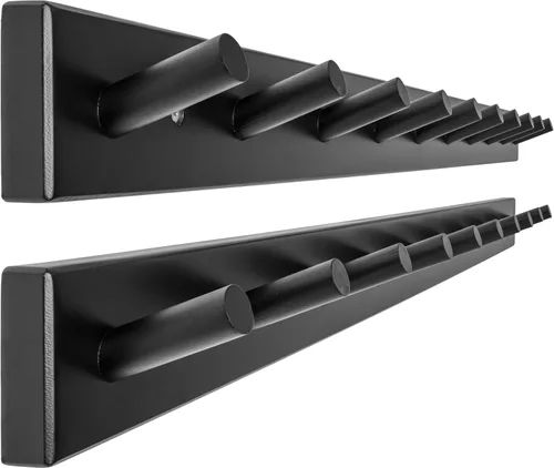 Miniatura 10 de WEBI Perchero Montado en la Pared, 16" de Agujero a Agujero, Colgador de Abrigos para Pared con 5 Ganchos para Colgar, Perchero de Ganchos Riel