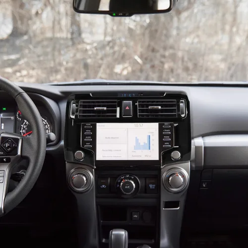 Miniatura 7 de RAZPOY Borde para panel de navegación, cubierta de tablero GPS para consola central compatible con Toyota 4Runner 2020-2023, color negro Fibra