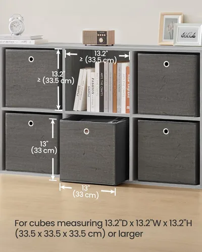 Miniatura 7 de SONGMICS Cubos de Almacenamiento, Juego de 6 Contenedores de Almacenamiento con Asas, Cajas de Almacenamiento Plegables de Tela Oxford y Tela No