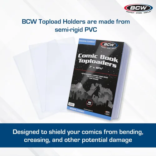 Miniatura 2 de BCW Cargadores superiores de cómics actuales - 10 unidades Soportes de PVC de alta calidad para cómics modernos Protección cristalina