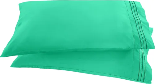 Miniatura 31 de Elegant Comfort ® Diseño de Cadena de 1500 Hilos, Calidad Egipcia de Lujo, Sedoso, Suave, Resistente a Arrugas y Decoloración, 2 Fundas de Almohada