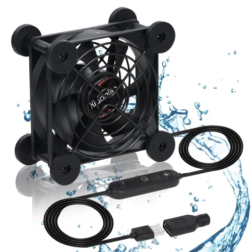 Miniatura 8 de Ventilador de refrigeración dual de 3.150 in – 10 velocidades USB 5V/DC 12V de alimentación, IPX5 impermeable para tableta, TV, router, Xbox, DVR