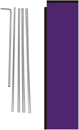 Miniatura 12 de Letrero de bandera rectangular de plumas para exteriores, color negro sólido, con kit de poste y punta de tierra