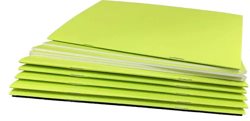 Miniatura 7 de Paquete de 50 folletos en blanco con cubierta verde lima brillante, 32 páginas sin rayas, sin rayas, con papel blanco de 24 libras de 8.5 x 5.5