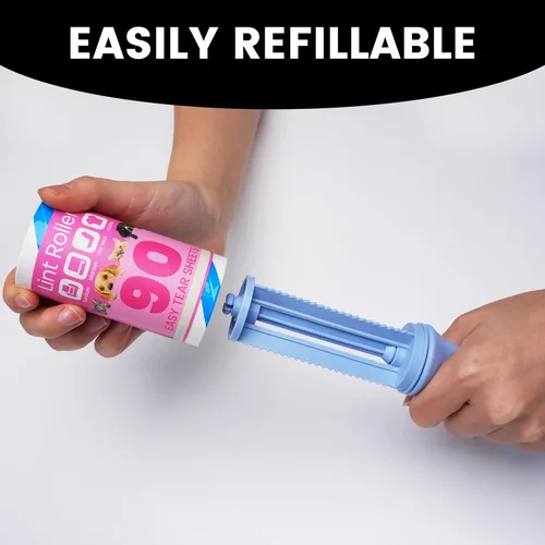 Miniatura 6 de TAPEBEAR Rodillos de pelusa de 360 hojas con 2 asas, rodillo adhesivo para residuos de pelusas de pelo de mascotas, fácil de arrancar, fácil