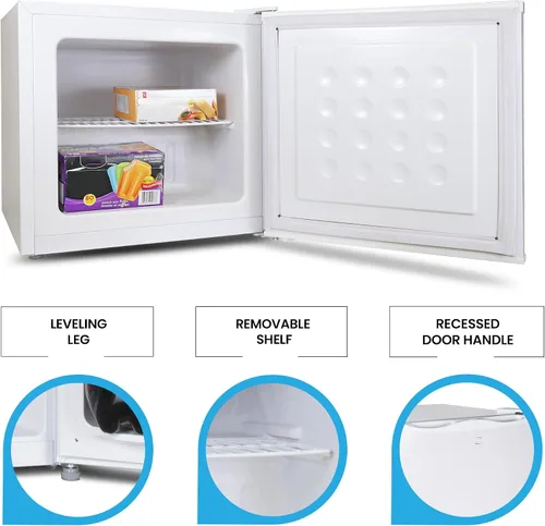 Miniatura 4 de Koolatron Congelador vertical blanco de 1.2 pies cúbicos de capacidad, 1 estante con cable, listo para garaje, almacenamiento de carne