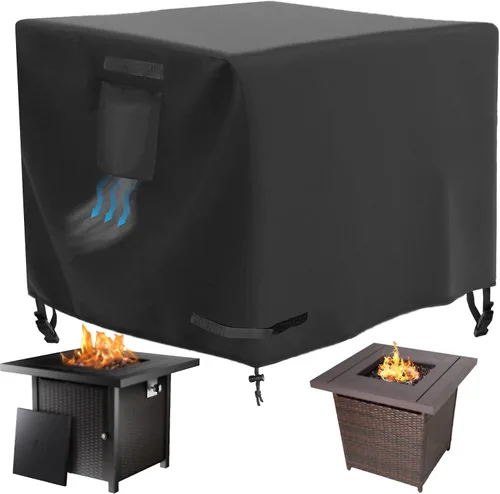 Miniatura 10 de WICKTICK Funda rectangular para mesa de fogata de gas de 44 x 28 pulgadas, cubierta para mesa de fuego resistente al agua 600D de servicio pesado