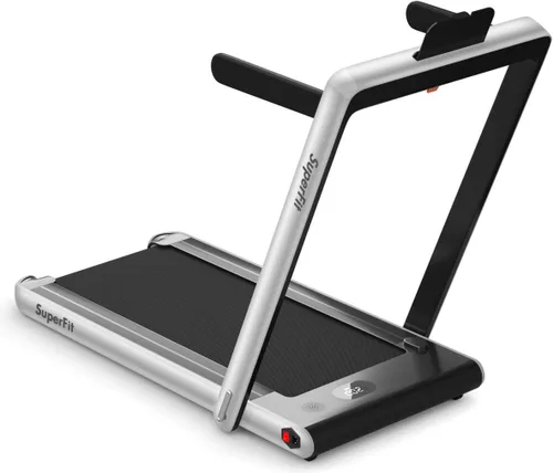 Miniatura 9 de GYMAX Caminadora Compacta, Caminadora Plegable de Doble Pantalla de 2.25HP para el Hogar con Control Remoto/Aplicación Inteligente, Caminadora