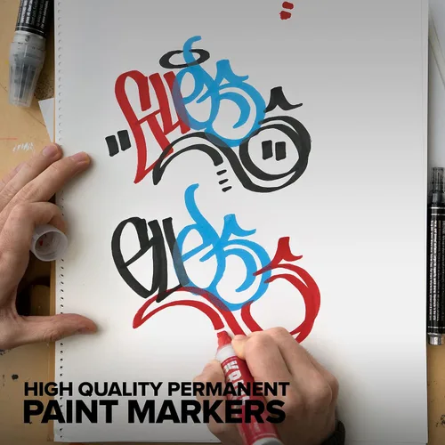 Miniatura 6 de Krink K-75 - Rotulador de pintura negra, vibrante y opaco para cualquier superficie, marcadores de graffiti permanentes, marcadores de pintura Krink