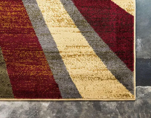 Miniatura 8 de Unique Loom Barista Collection - Alfombra Ngada (2 pies 2 pulgadas x 3 pies 1 pulgada, Rectangular, Beige/Rojo)