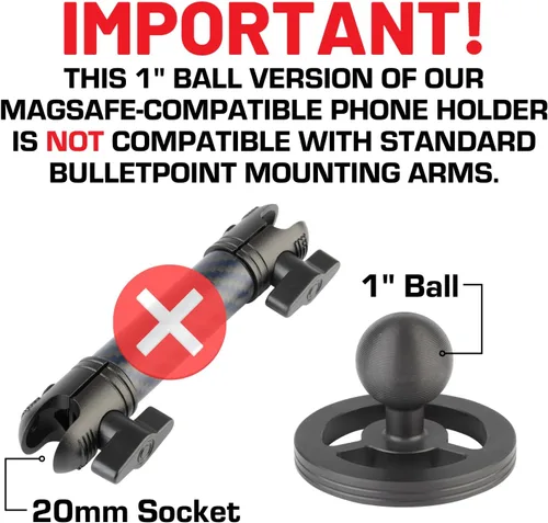 Miniatura 2 de Bulletpoint Mounting Solutions - Soporte magnético para teléfono celular compatible con teléfonos inteligentes MagSafe iPhone, accesorio de montaje