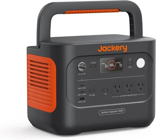 Miniatura 13 de Jackery Explorer 1000 v2 Estación de Energía Portátil, Batería LiFePO4 de 1070Wh, Salida AC de 1500W/USB-C de 100W, Carga Rápida de 1 Hora