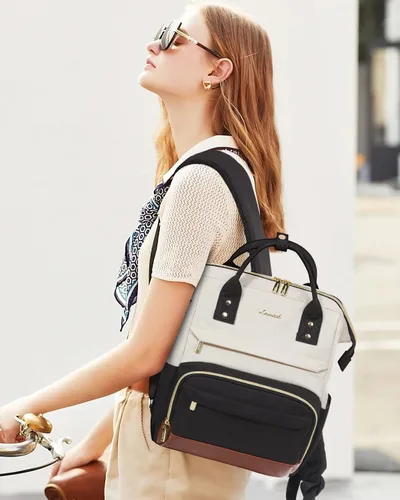 Miniatura 2 de LOVEVOOK Mochila de moda para mujer, Beige-negro-marrón, Elegante