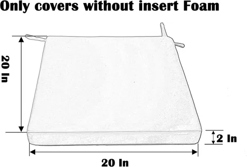 Miniatura 4 de Fundas de cojín repelentes al agua para asiento de patio, solo fundas de cojín para asientos de exteriores