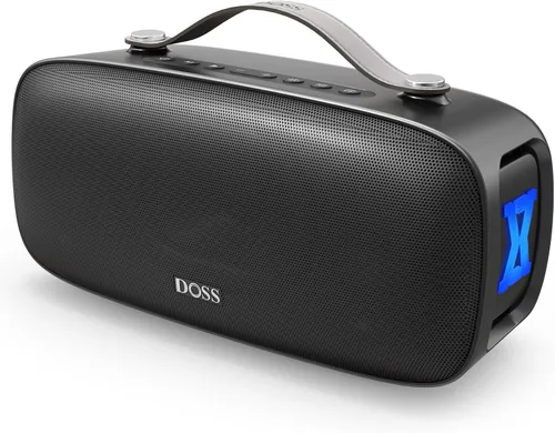 DOSS Extreme Boom Pro D300 Altavoz Bluetooth, sonido estéreo inmersivo de 80 W, ecualizador profesional de 3 modos, tiempo de reproducción de 20