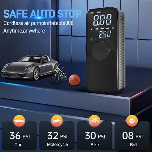 Miniatura 3 de TECBOT Inflador de neumáticos, compresor de aire portátil, bomba de aire automática para neumáticos de automóvil, compresor de aire portátil de 150