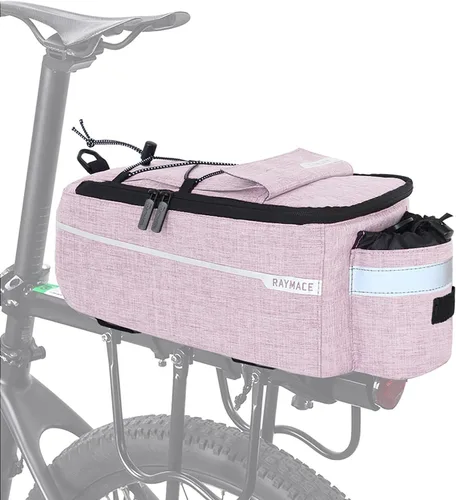 Miniatura 12 de RAYMACE Bolsa Enfriadora para Maletero de Bicicleta con Luz Trasera, Bolsa para Portaequipajes Trasero de Bicicleta con Almacenamiento Aislado 8L