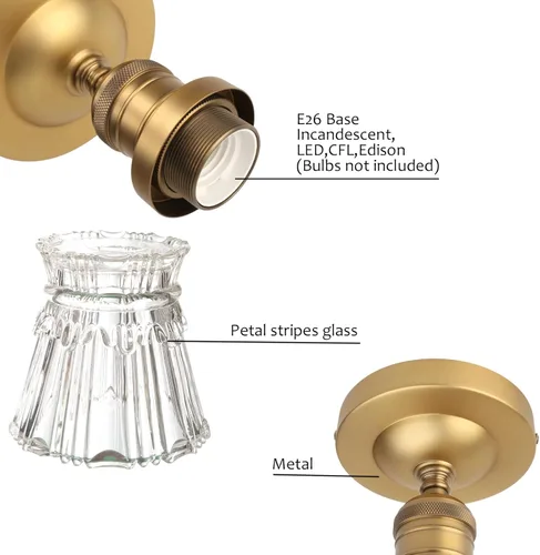 Miniatura 6 de Pathson Flush Mounted Ceiling Light with Heavy Handmade Crafts Glass, Modern Hardwired Stripes Ceiling Lamp Lighting for Living Room Bedroom
