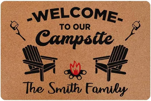 Miniatura 10 de Tapete personalizado para cámper de 24 x 16 pulgadas, para interior y exterior, con bienvenida a nuestro campamento, decoración personalizada